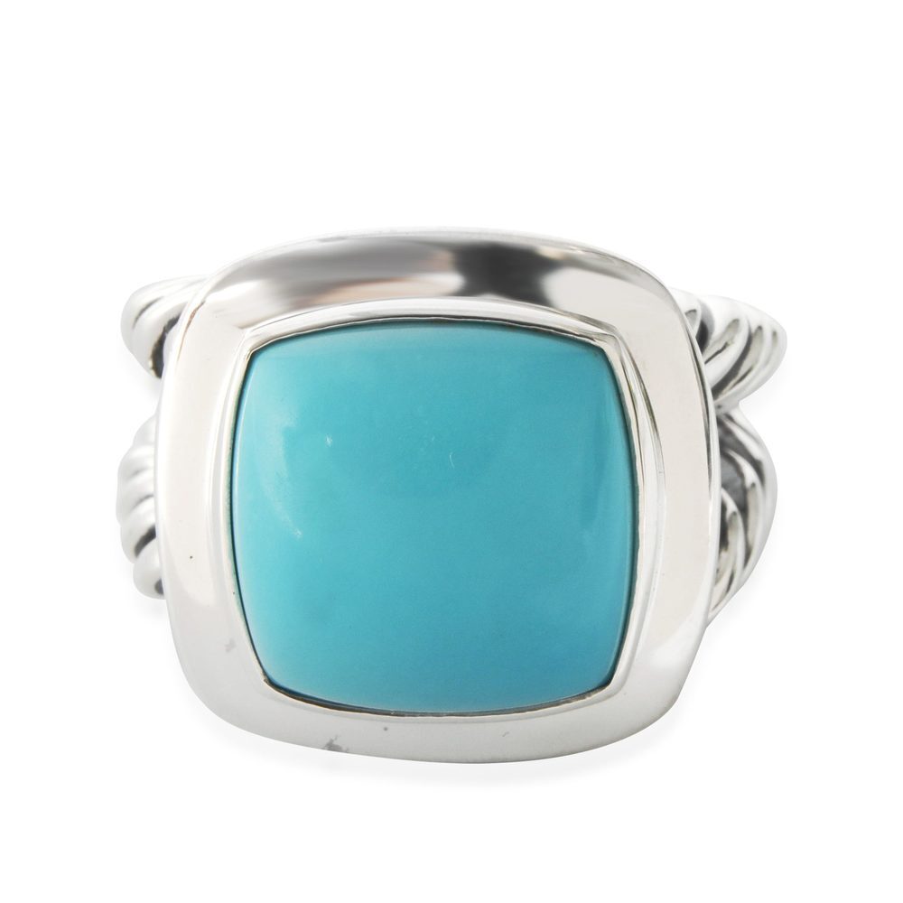 David Yurman Albion Turquoise 14mm Ring in Sterling Silver Blue